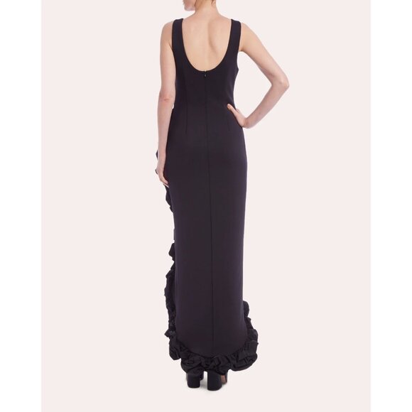 One33 Social Black Taffeta Ruffle Hem Gown Size 4 - New with Tags - Picture 6 of 7